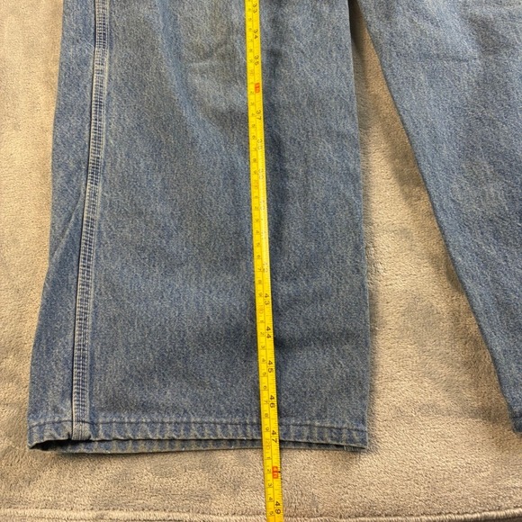 Carhartt Vintage Bibs Denim Carpenter Overalls Blue Wide Leg Men 34x26 47" Total - Picture 11 of 16
